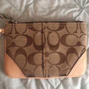 Coach Brown Wristlet